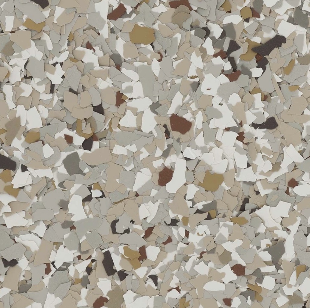 Creekbed vinyl flake epoxy color sample