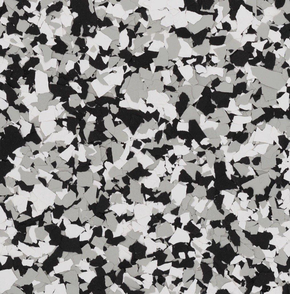 Domino vinyl flake epoxy color sample