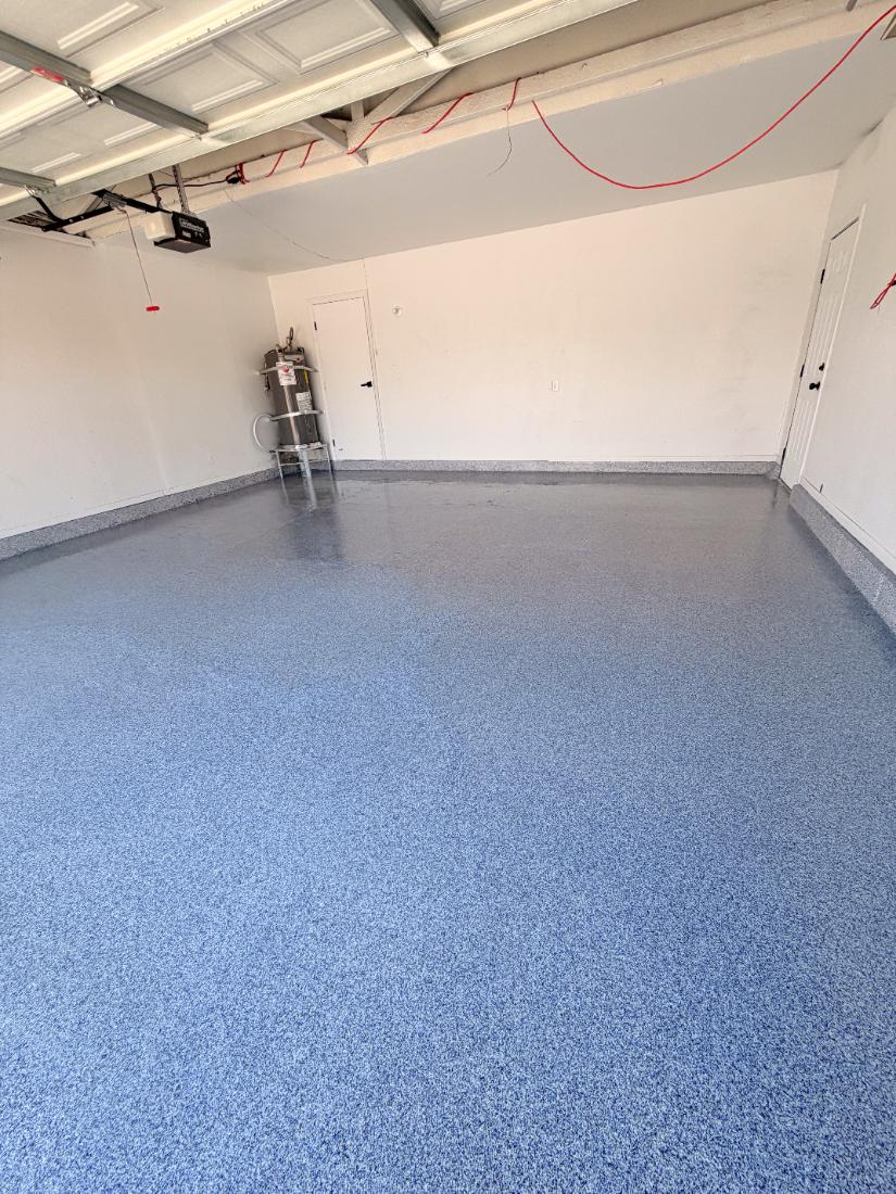 Industrial epoxy floor coating in a Las Vegas warehouse